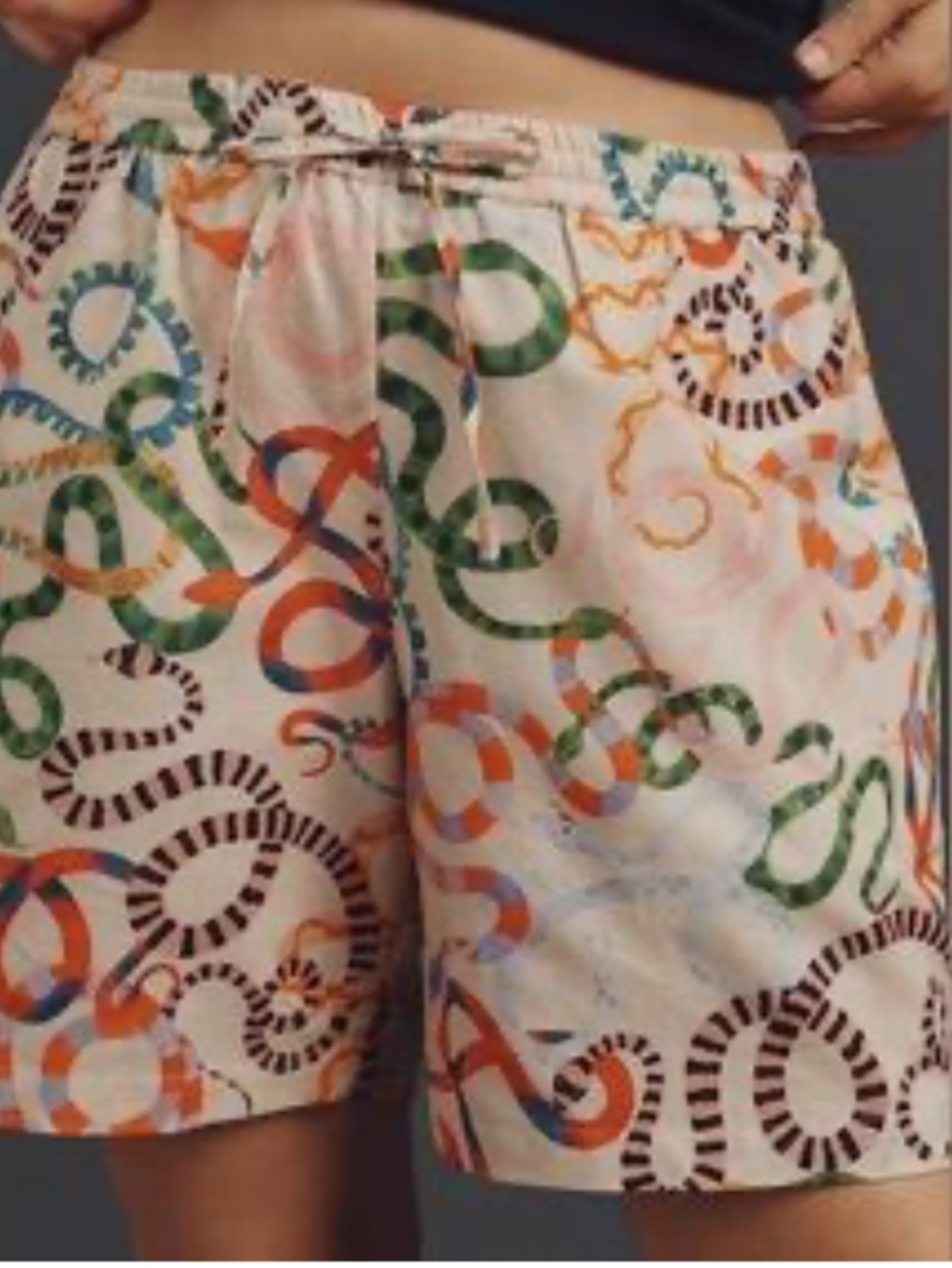 Rachel Antonoff Multicolor Snake-Print Relaxed Shorts Size Small Shorts Only NWT